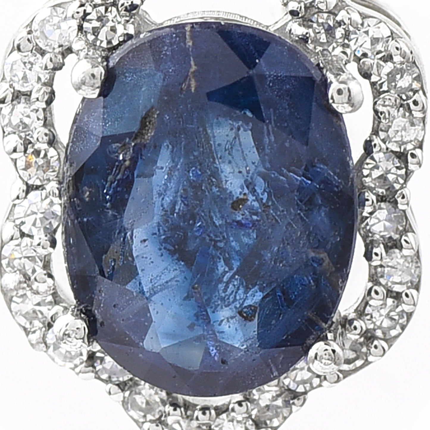 1.82 Ct Oval Sapphire 950 Platinum Pendant