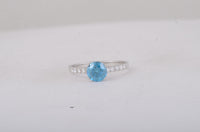 1.39 Carats Blue Lab Grown Diamond 14K Gold Ring