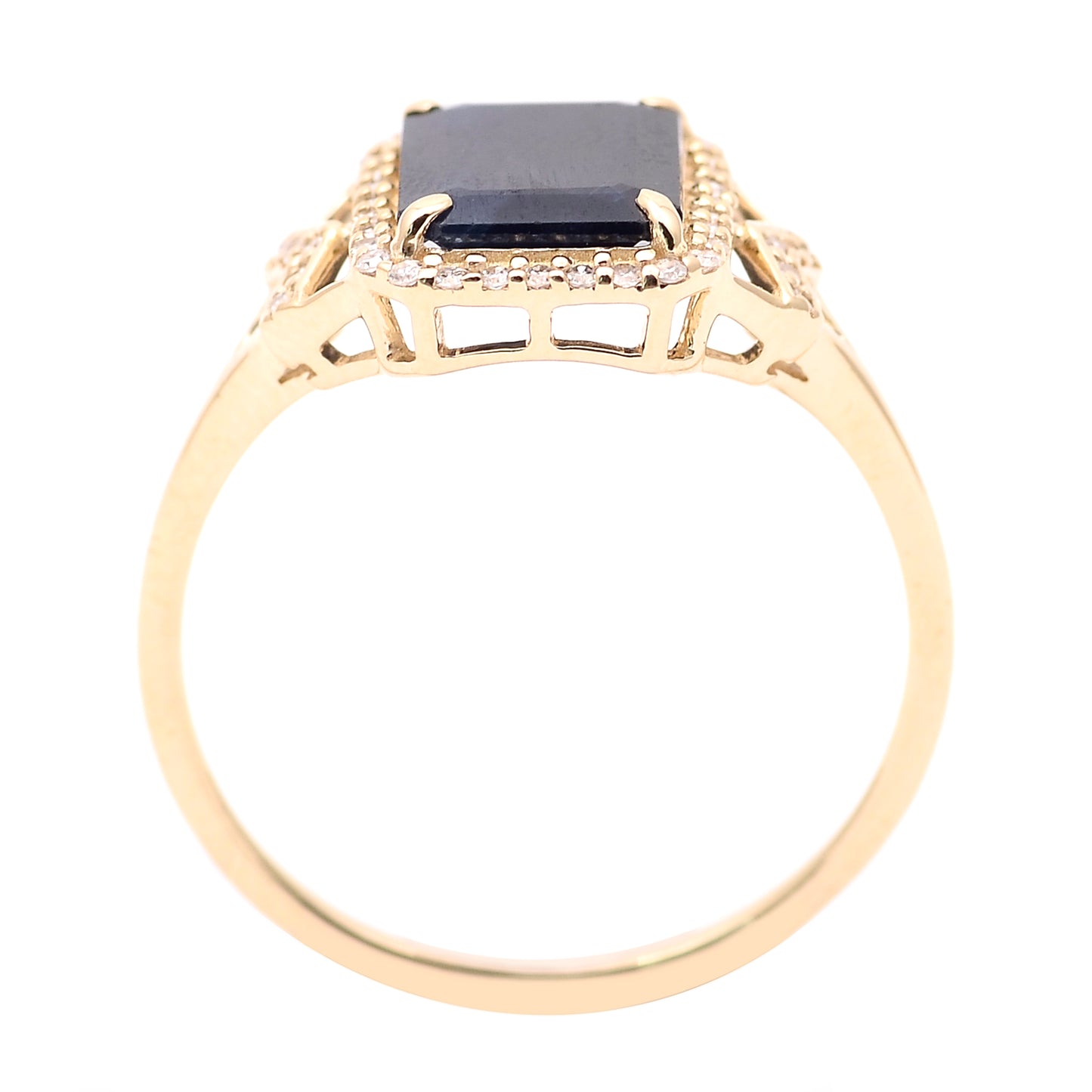 2.33 Ct Octagon Natural Sapphire 14K Gold Ring