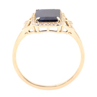 2.33 Ct Octagon Natural Sapphire 14K Gold Ring