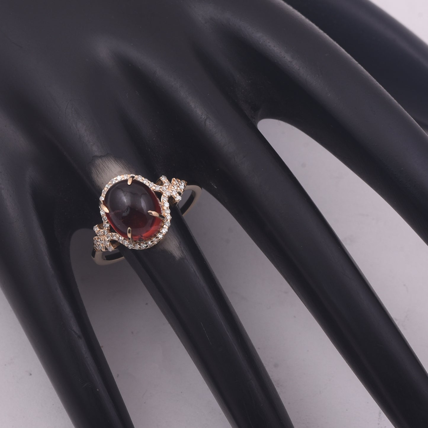 3.60 Ct Oval Cabochon Cut Natural Tourmaline 14K Gold Ring