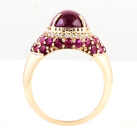 6.83 Ct Oval Cabochon Ruby 14K Gold Ring
