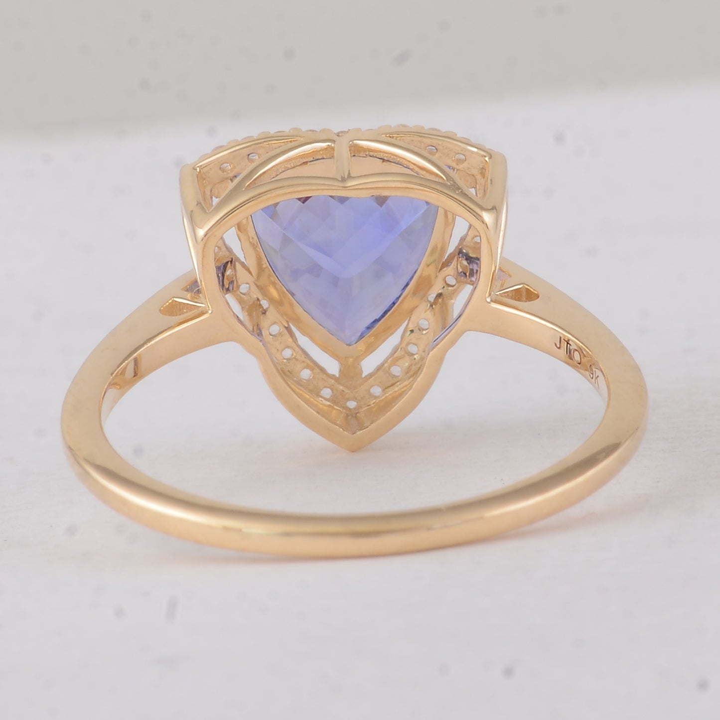 2.00 Ct Trillion Tanzanite 9K Gold Ring