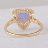 2.00 Ct Trillion Tanzanite 9K Gold Ring