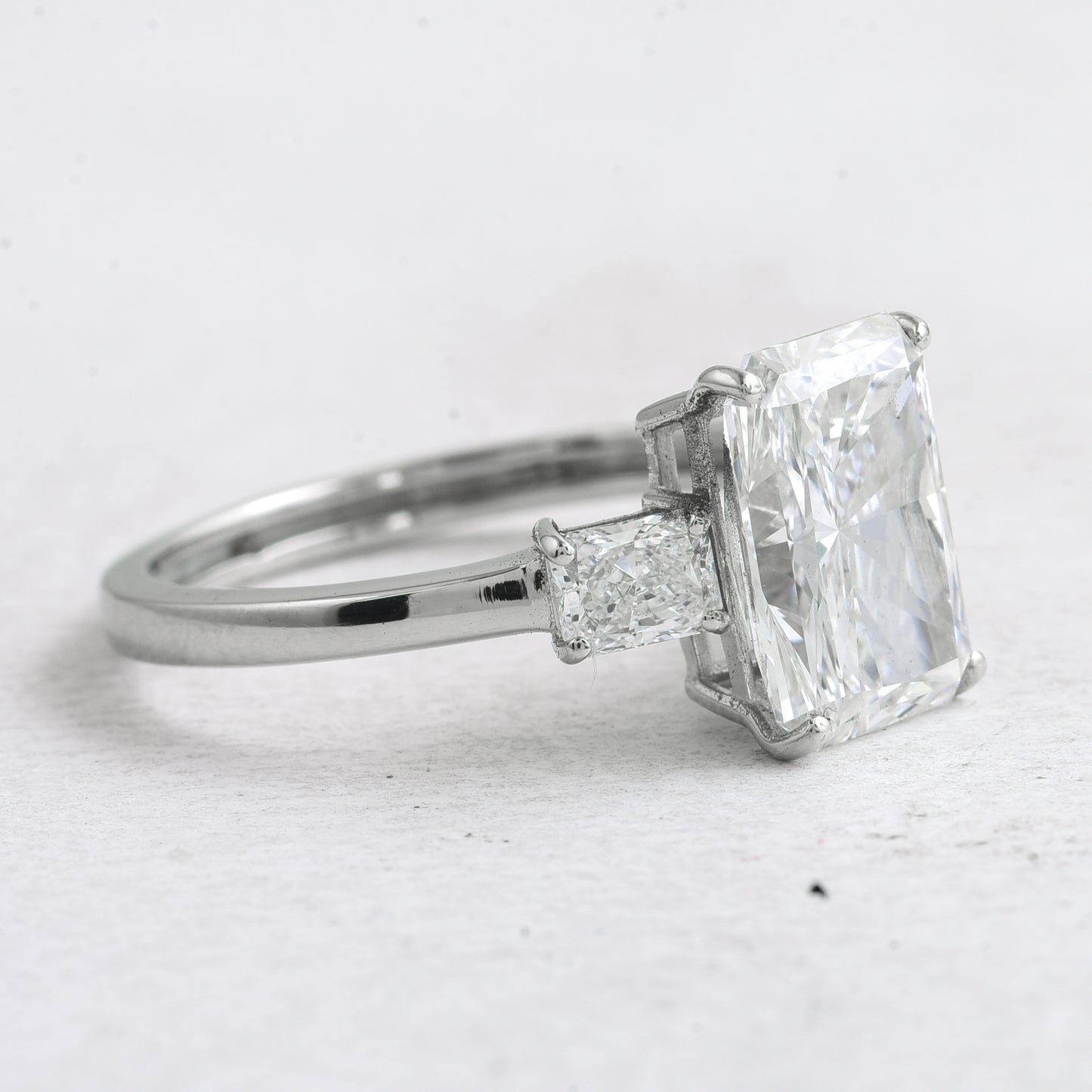 3.34 Ct Radiant Lab Grown Diamond 950 Platinum Ring
