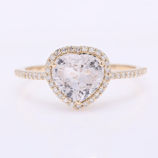 1.87 Ct Pear Mixed Cut Natural Pink Sapphire 14K Gold Ring