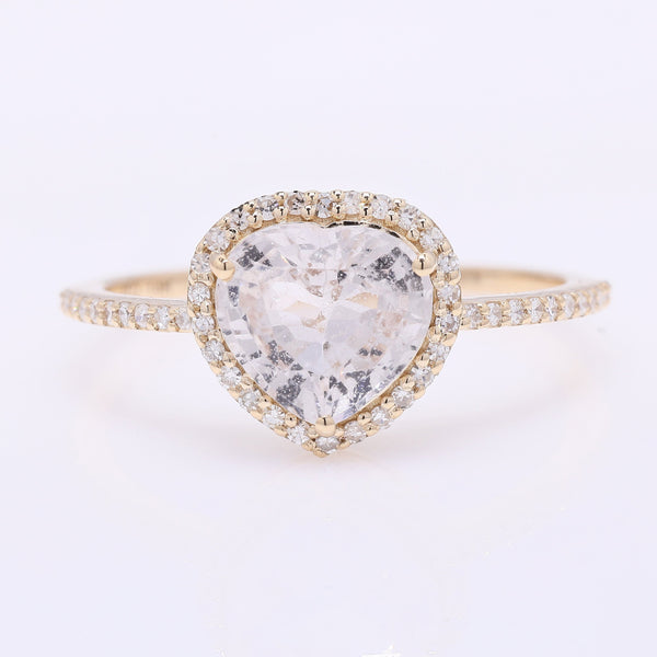 1.87 Ct Pear Mixed Cut Natural Pink Sapphire 14K Gold Ring