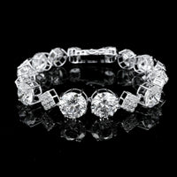 32.52 Ct Round Lab Grown Diamond 14K Gold Bracelet