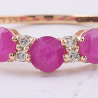 2.45 Ct Round Natural Ruby 14K Gold Ring