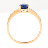 1.47 Ct Oval Mixed Cut Natural Sapphire 14K Gold Ring