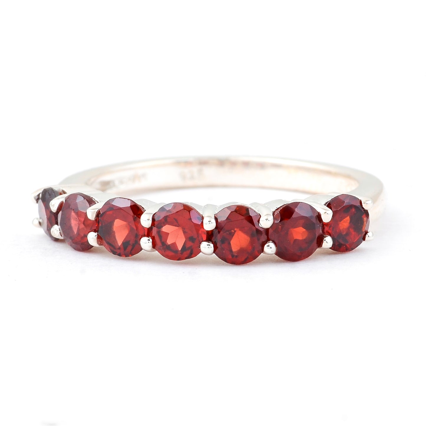2.01 Ct Round Garnet, 925 Sterling Silver Ring