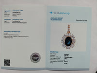 3.78 Ct Oval Mixed Cut Natural Sapphire 14K Gold Pendant