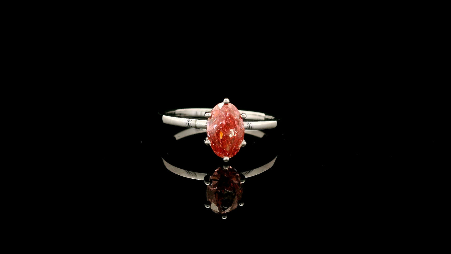 1.06 Carats Pink Lab Grown Diamond 14K Gold Ring
