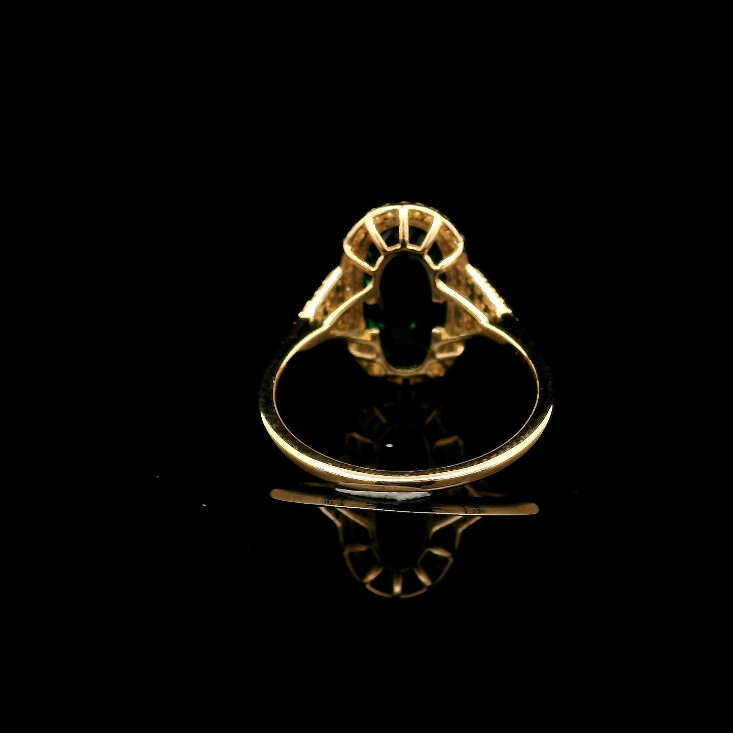 3.77 Ct Oval Mixed Cut Lab Grown Emerald 14K Gold Ring