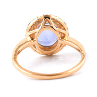 4.31 Ct Oval Blue Sapphire 18K Gold Ring