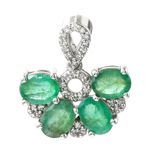 1.22 Ct Oval Emerald 950 Platinum Pendant