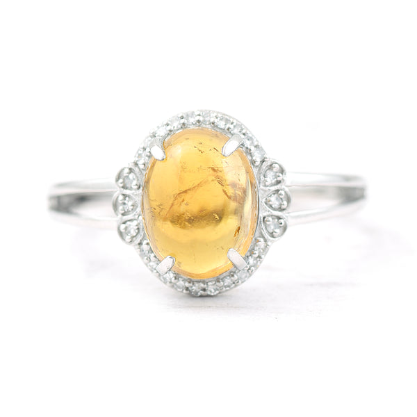 2.76 Ct Oval Cabochon Cut Natural Tourmaline 950 Platinum Ring