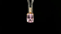 6.54 Ct Cushion Mixed Cut Natural Spodumene Kunzite 14K Gold Pendant