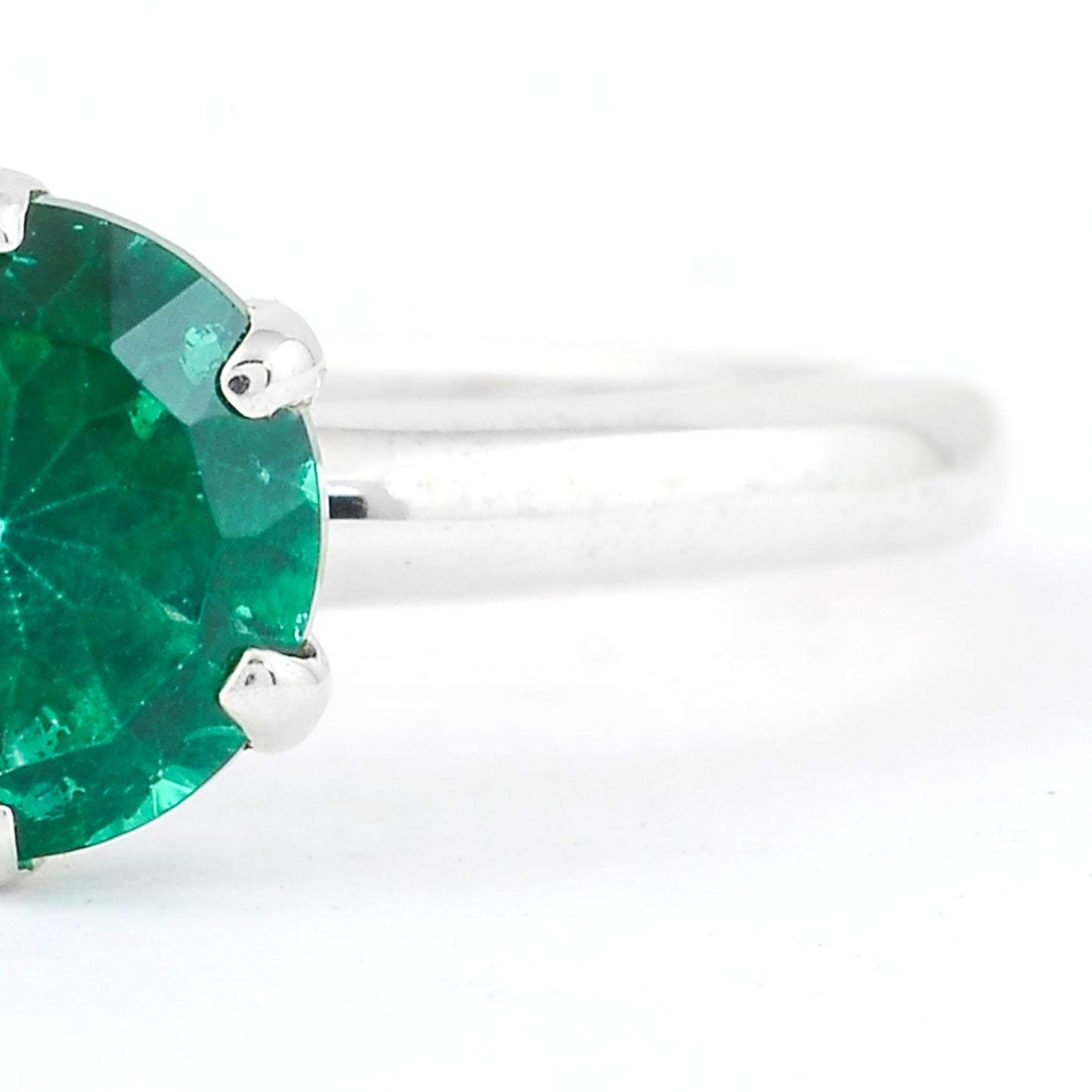 1.68 Ct Round Green Topaz, 925 Sterling Silver Ring