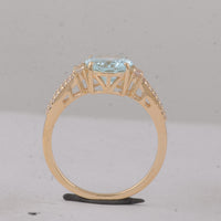 2.38 Ct Oval Aquamarine 9K Gold Ring