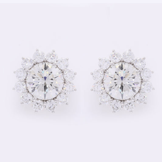 6.09 Carats Lab Grown Diamond 14K Gold Earrings