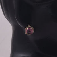 5.42 Ct Cushion Tourmaline 9K Gold Earrings