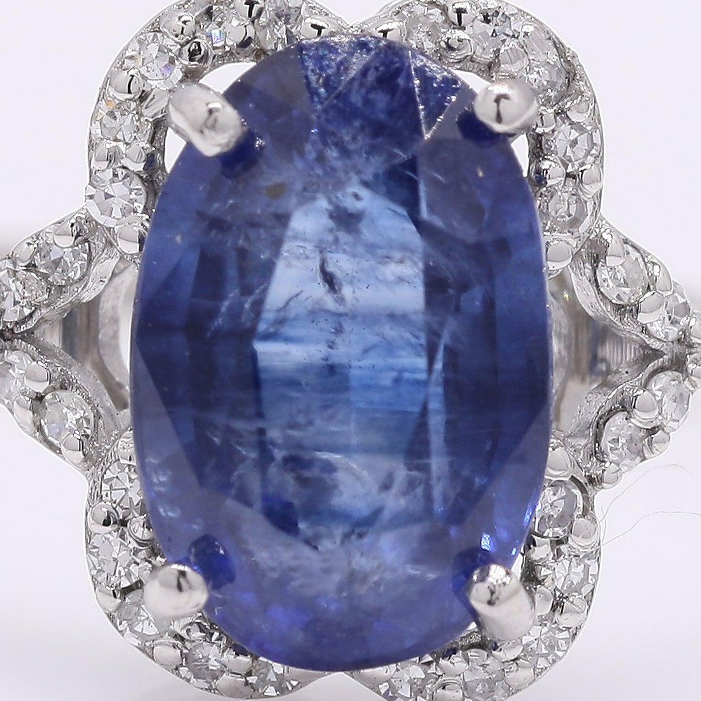 2.47 Ct Oval Mixed Cut Natural Sapphire 950 Platinum Ring