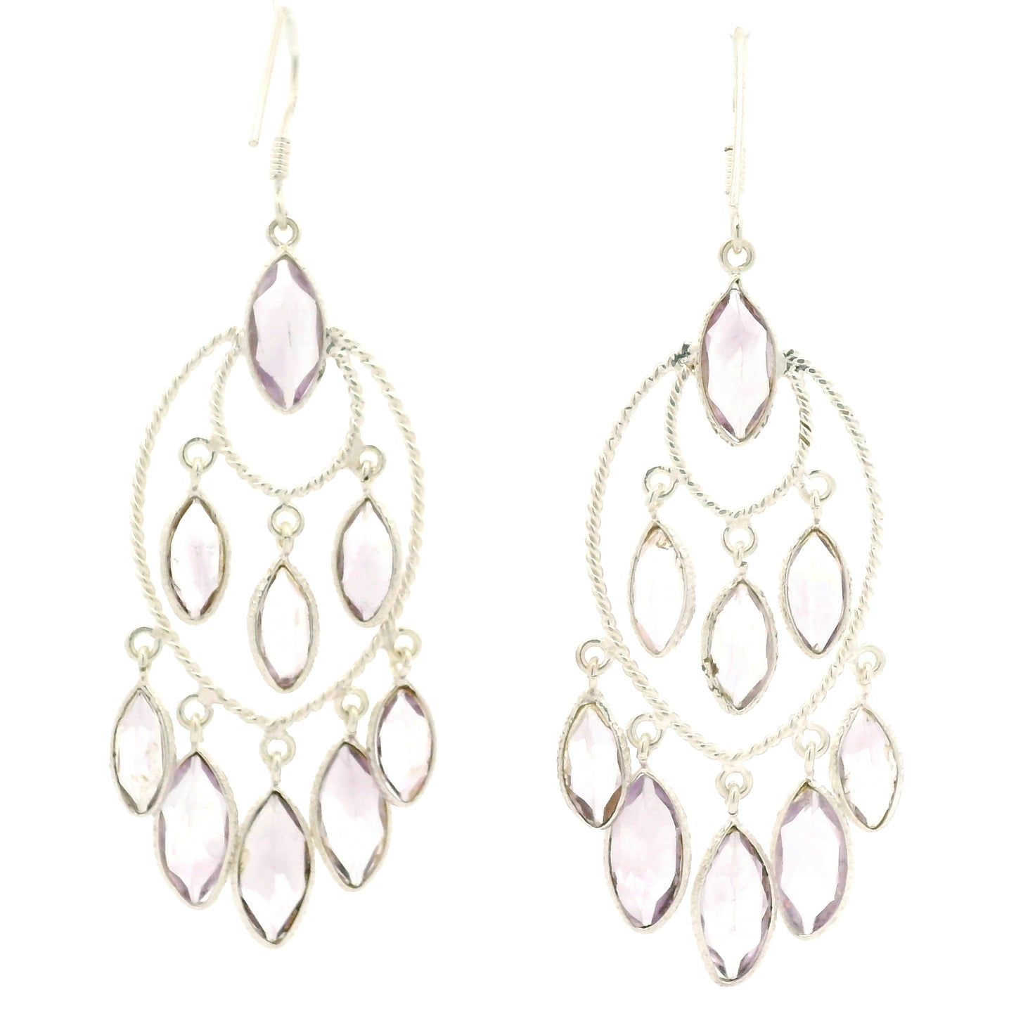 25.25 Ct Amethyst 925 Sterling Silver Earrings