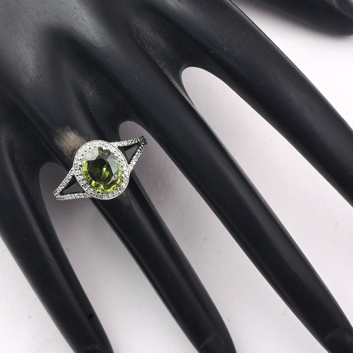 2.40 Ct Oval Mixed Cut Natural Green Sapphire 950 Platinum Ring