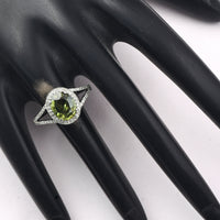 2.40 Ct Oval Mixed Cut Natural Green Sapphire 950 Platinum Ring