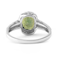 2.70 Ct Cushion Mixed Cut Natural Green Sapphire 950 Platinum Ring