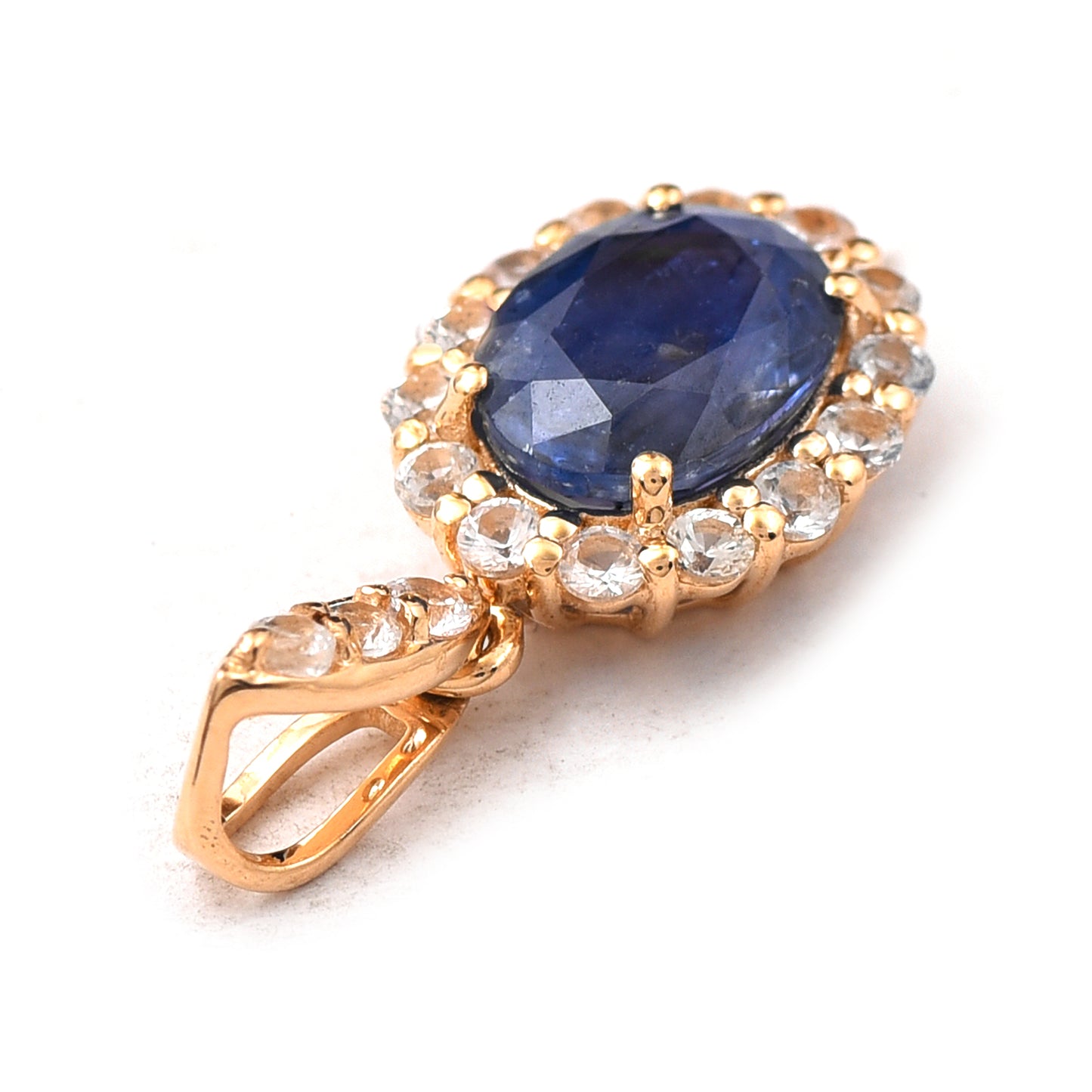 2.06 Ct Oval Blue Sapphire 14K Gold Pendant