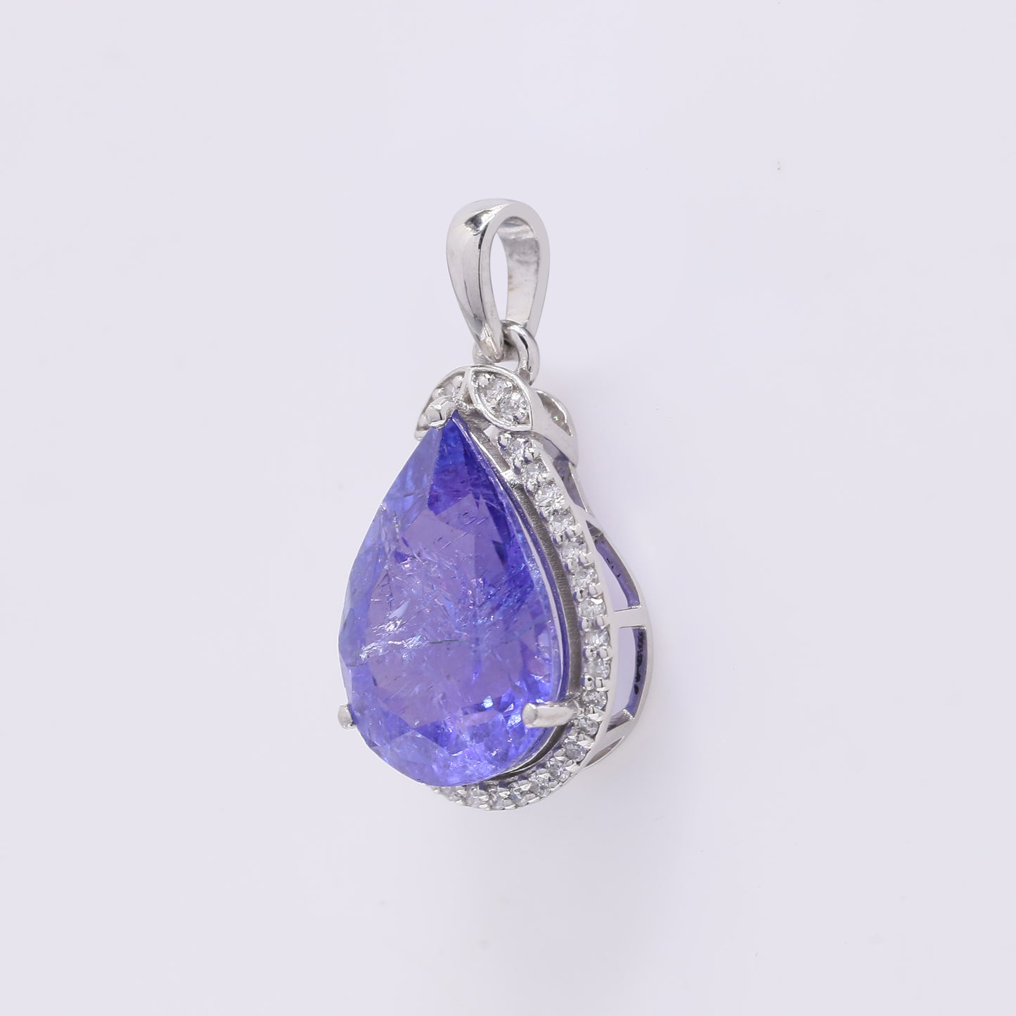 4.28 Ct Pear Mixed Cut Natural Tanzanite 950 Platinum Pendant