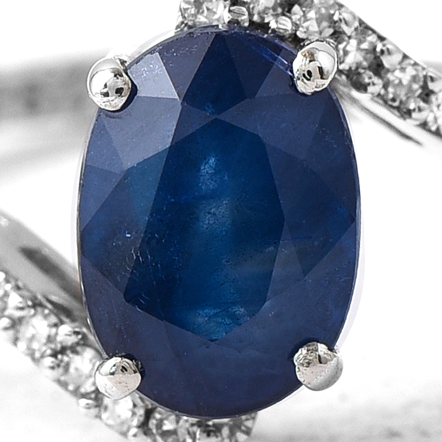 2.48 Ct Oval Mixed Cut Natural Sapphire 950 Platinum Ring