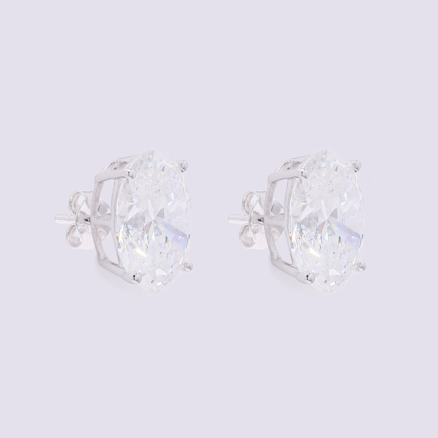 6.91 Carats Lab Grown Diamond 14K Gold Earrings