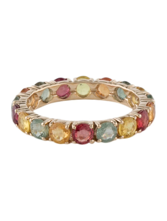 14K 3.73ctw Multi-Sapphire Eternity Band