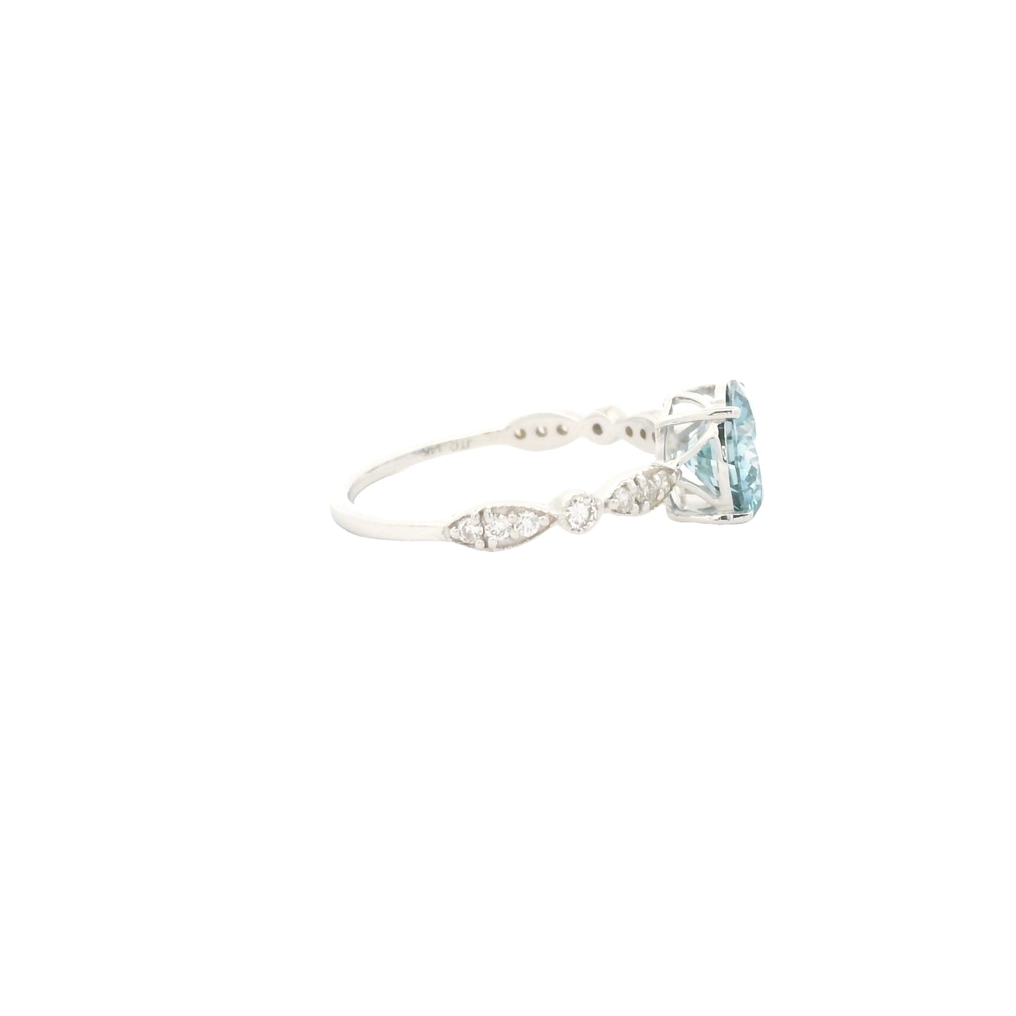 1.83 Carats Blue Lab Grown Diamond 14K Gold Ring