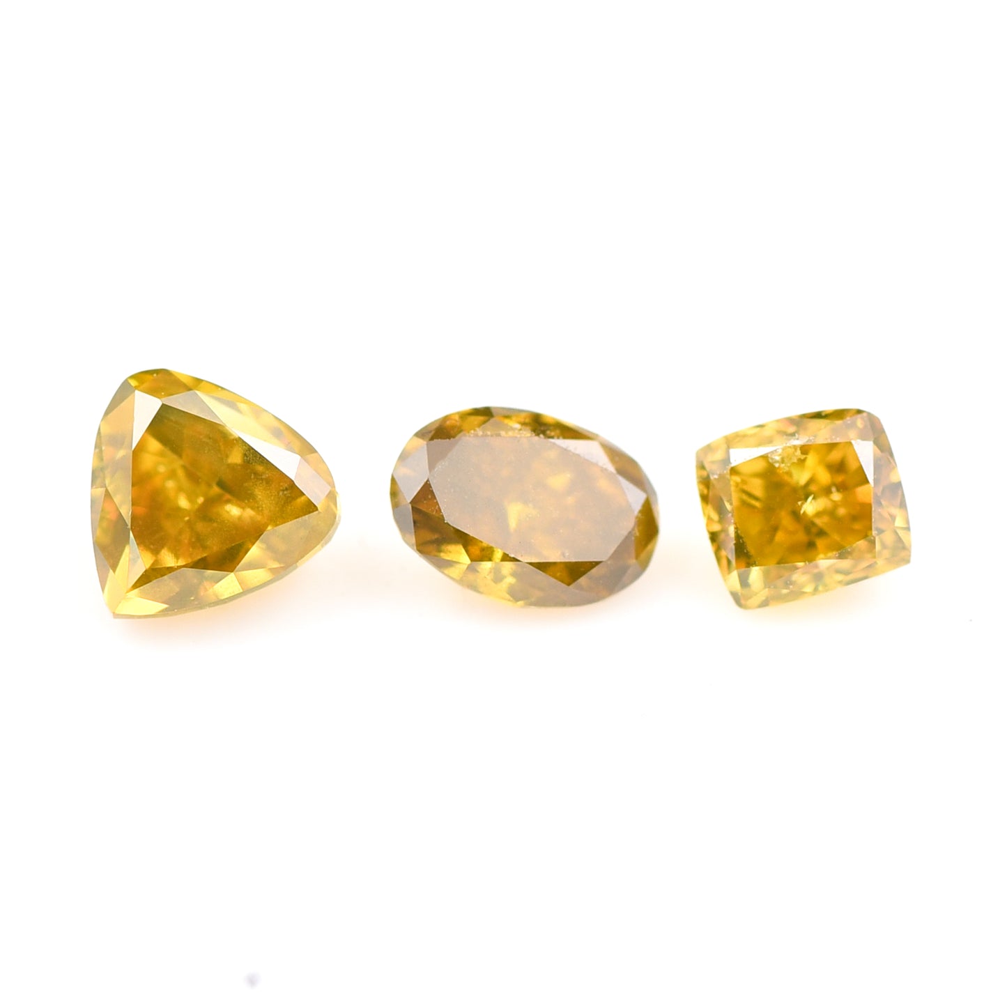 0.49 Yellow Diamond Trillion, Cushion Loose Diamond