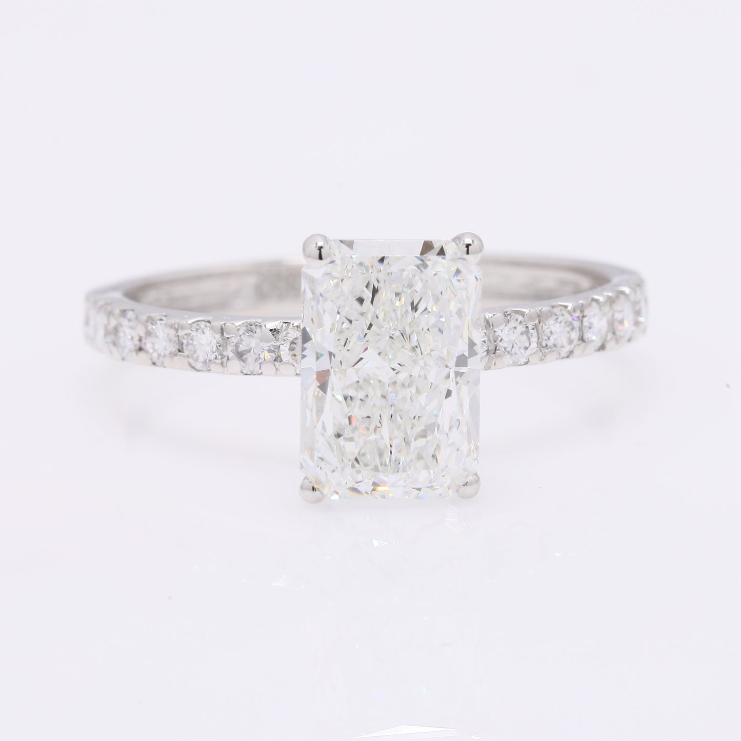 2.19 Ct Cut Cornere Rectangular Modifie Brilliant Lab Grown Diamond 950 Platinum Ring