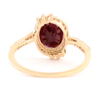 2.21 Ct Oval Mixed Cut Natural Corundum Ruby 14K Gold Ring