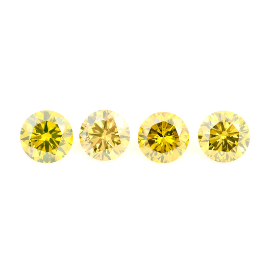0.66 Yellow Diamond Round Loose Gemstone