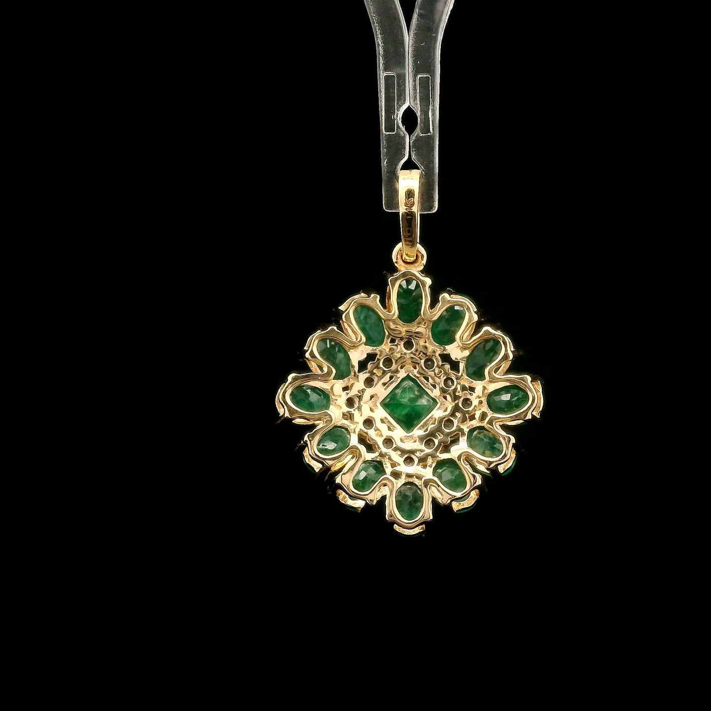 2.67 Ct Square Emerald 14K Gold Pendant