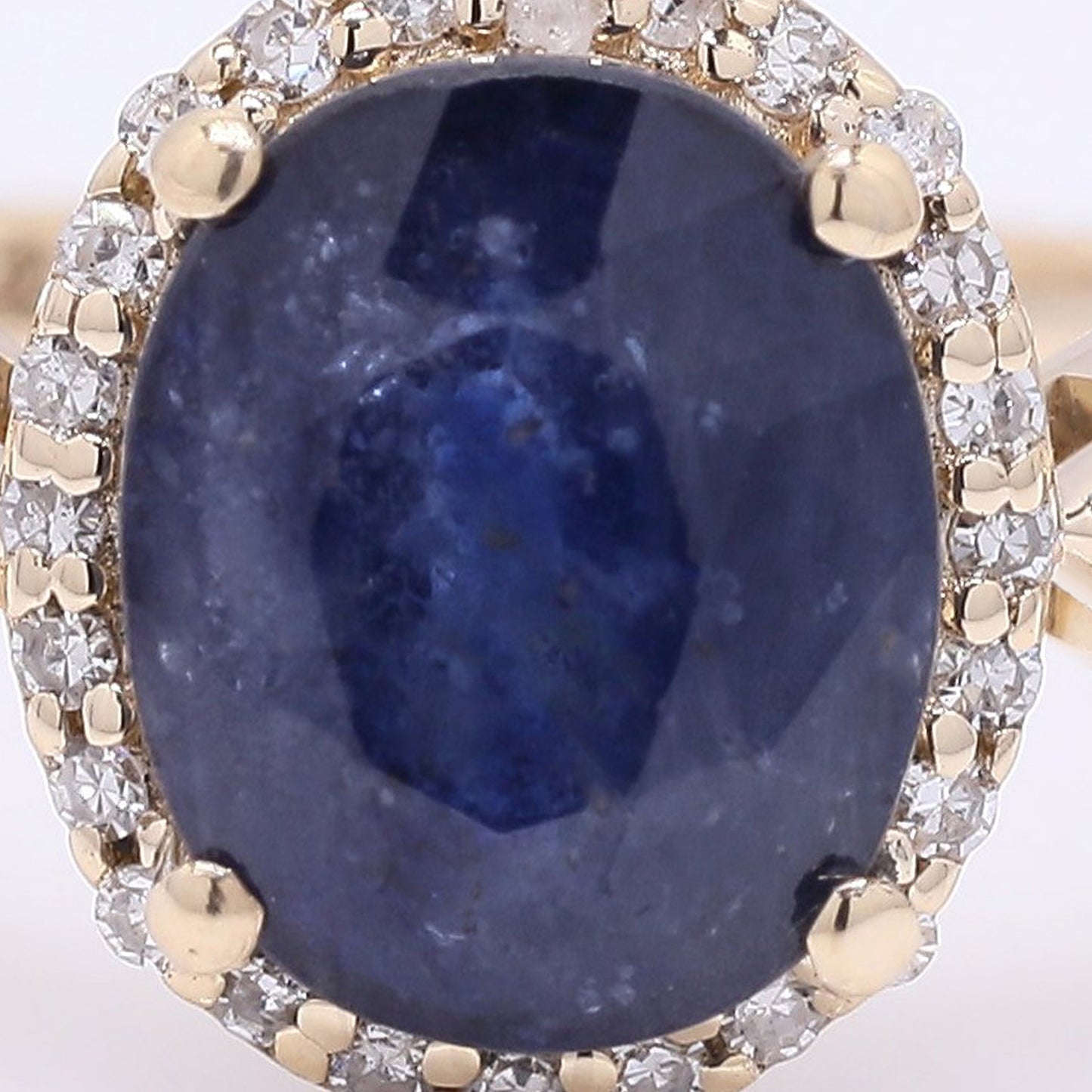 2.29 Ct Oval Mixed Cut Natural Sapphire 14K Gold Ring