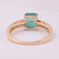 1.92 Ct Octagon Step Cut Natural Emerald 14K Gold Ring