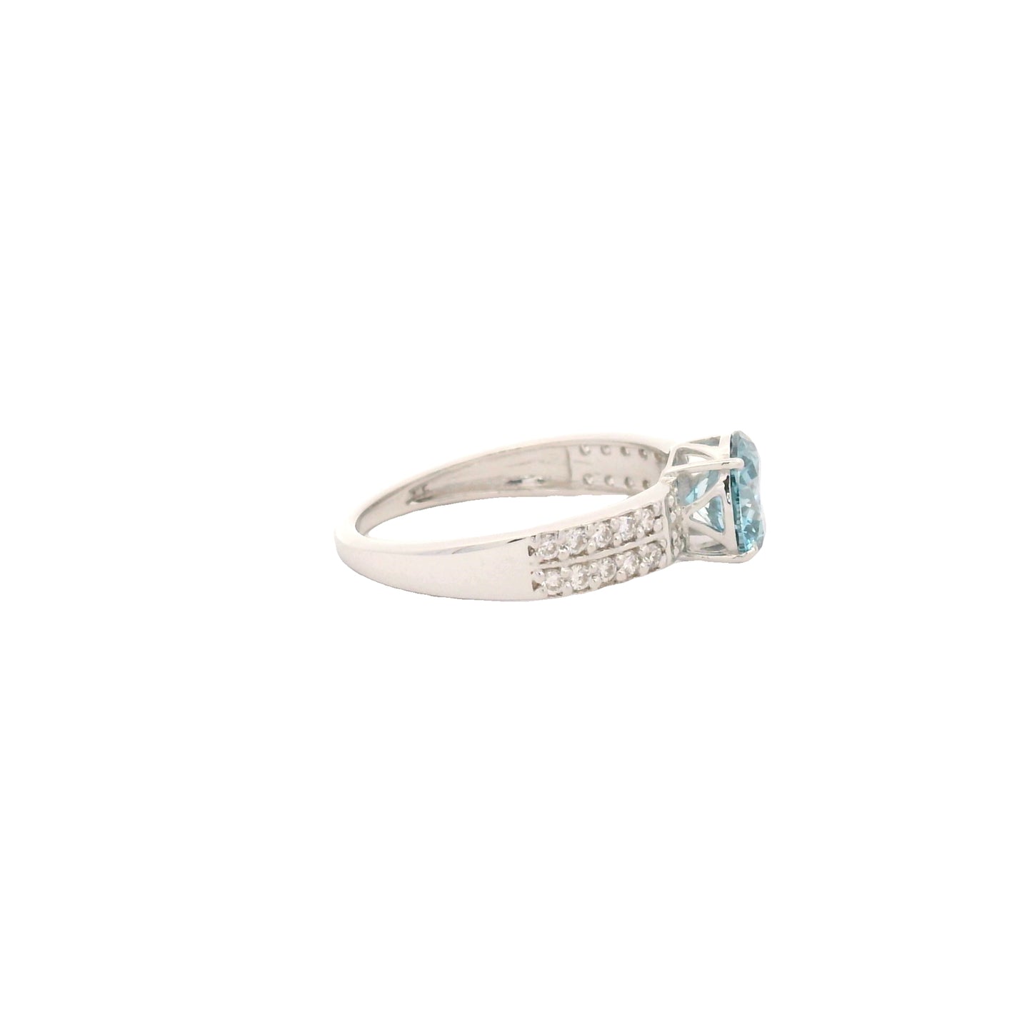 1.54 Carats Blue Lab Grown Diamond 14K Gold Ring