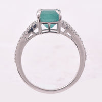3.12 Ct Octagon Step Cut Natural Emerald 950 Platinum Ring