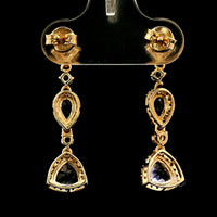 1.85 Ct Pear Tanzanite 14K Gold Earrings
