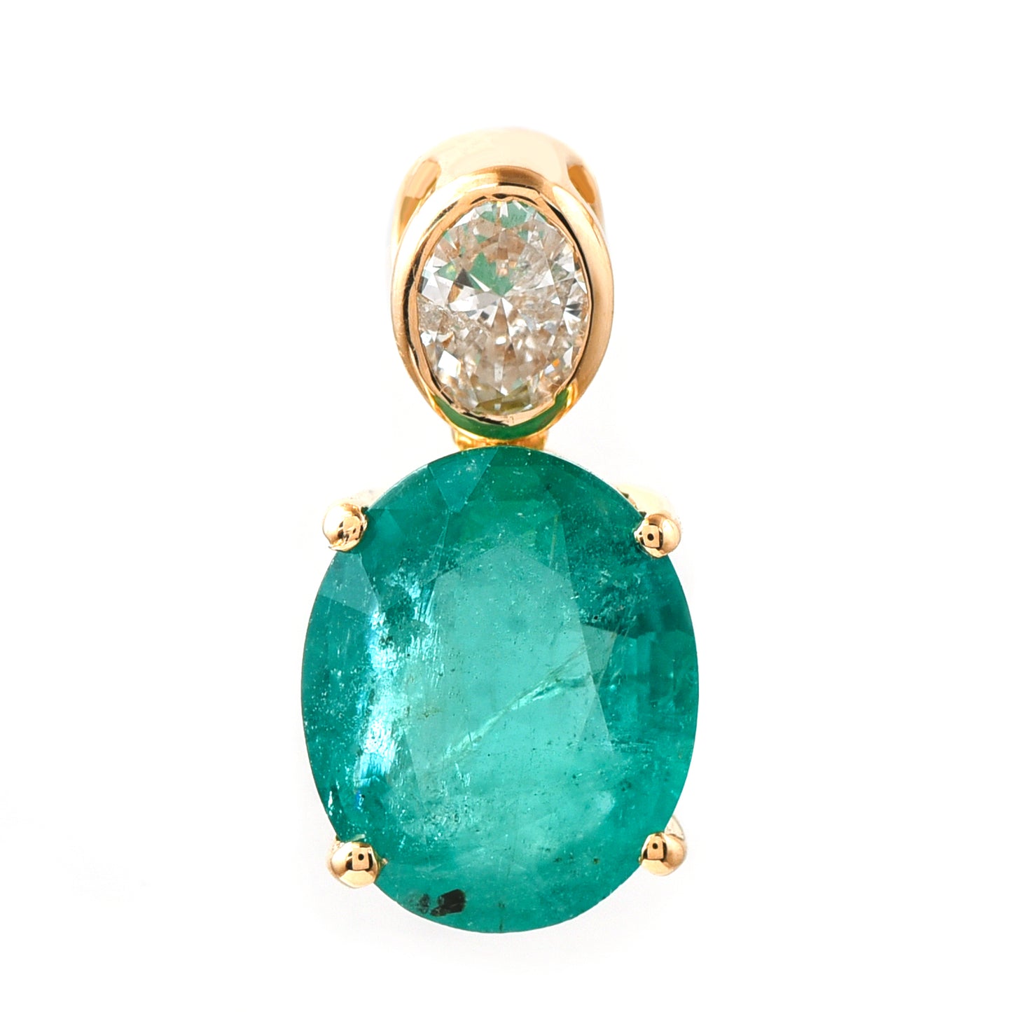 2.68 Ct Oval Emerald 14K Gold Pendant