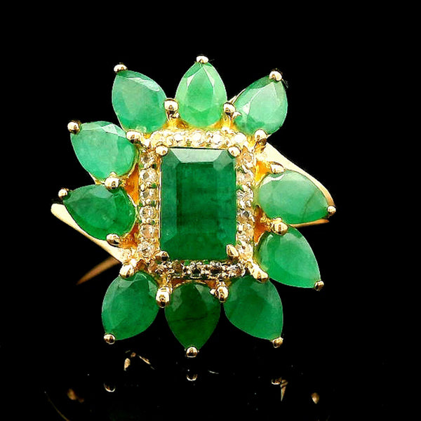 2.05 Ct Octagon Emerald 14K Gold Ring