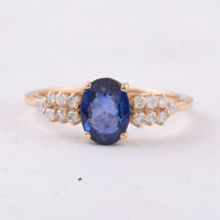 1.05 Ct Oval Sapphire 14K Gold Ring